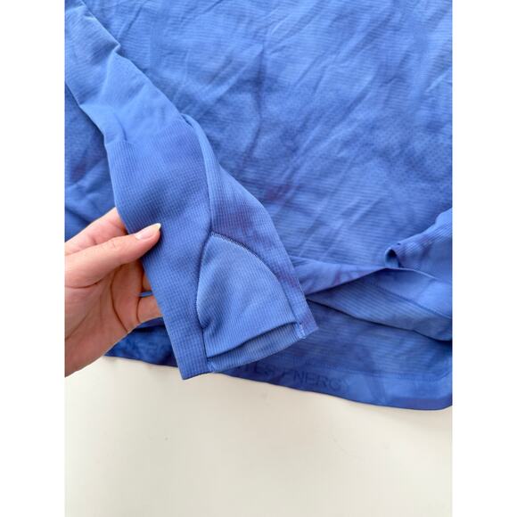 Lululemon blue marble dye long sleeve swiftly tech waist length - size 8 - Picture 4 of 6